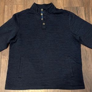 Tommy Bahama Mens Navy pull over 1/4 button down business casual